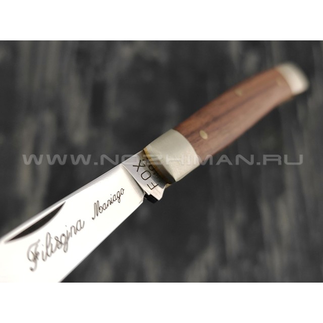 Нож Fox 627/1 сталь 420HC, рукоять дерево палисандр