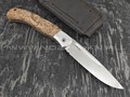 Нож складной "Якутский-СФП" сталь Х12МФ прямой спуск, рукоять стаб. карельская берёза (Стальные Бивни)