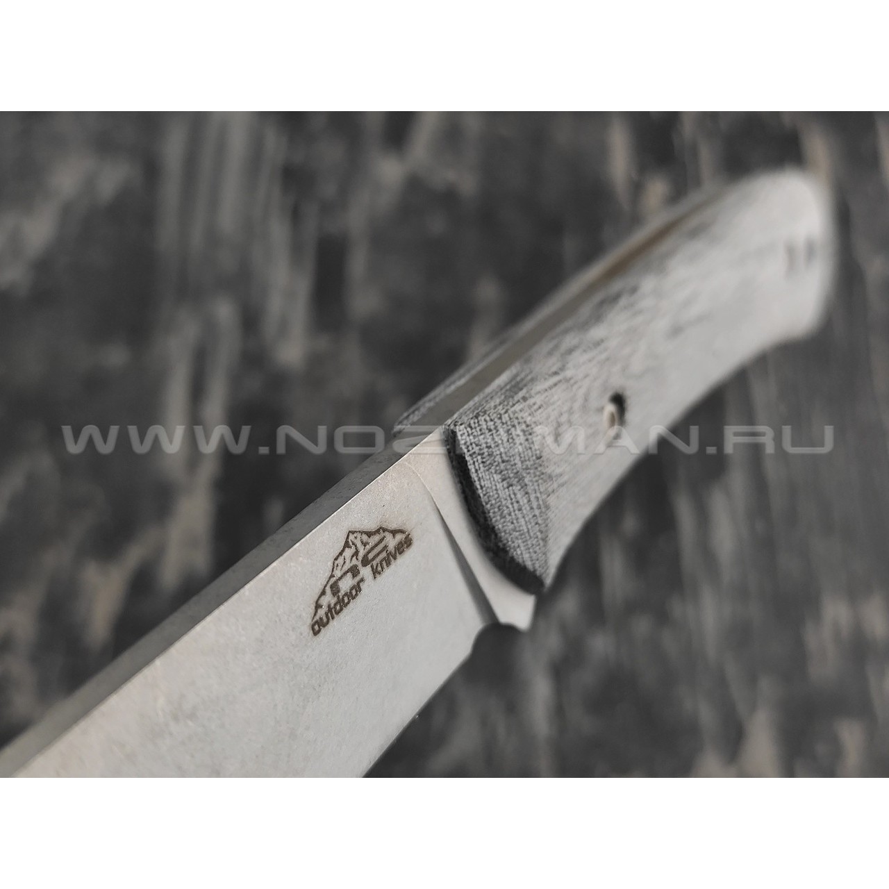 N.C.Custom нож Camper сталь Aus-10 стоунвош, рукоять микарта, ножны кожа