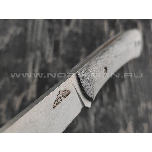 N.C.Custom нож Camper сталь Aus-10 стоунвош, рукоять микарта, ножны кожа