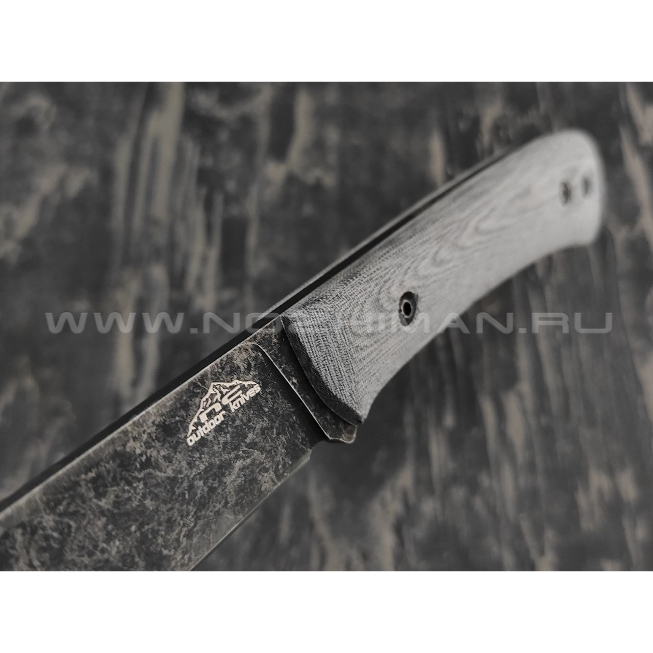 N.C.Custom нож Camper сталь X105 блэквош, рукоять микарта, ножны kydex