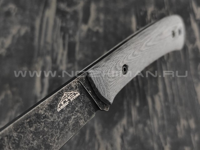 N.C.Custom нож Camper сталь X105 blackwash, рукоять микарта, ножны kydex