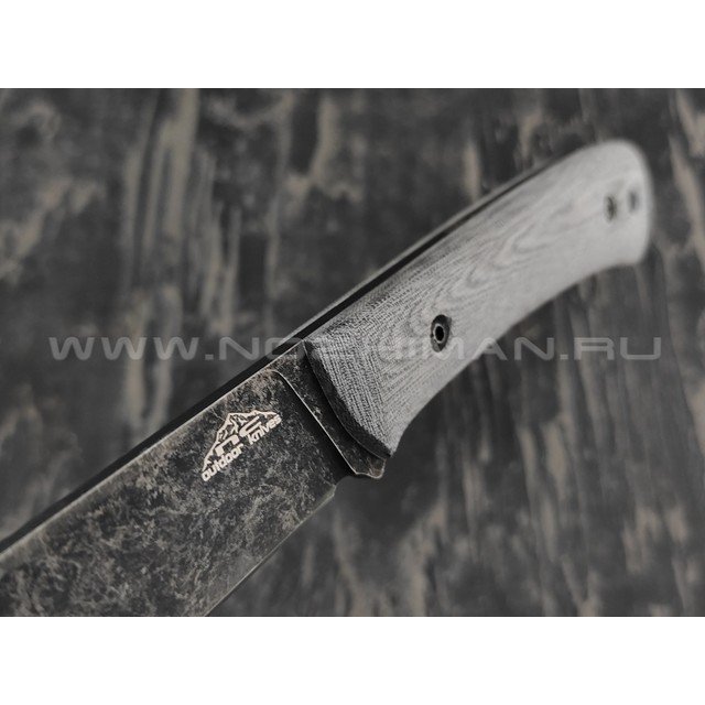 N.C.Custom нож Camper сталь X105 блэквош, рукоять микарта, ножны kydex