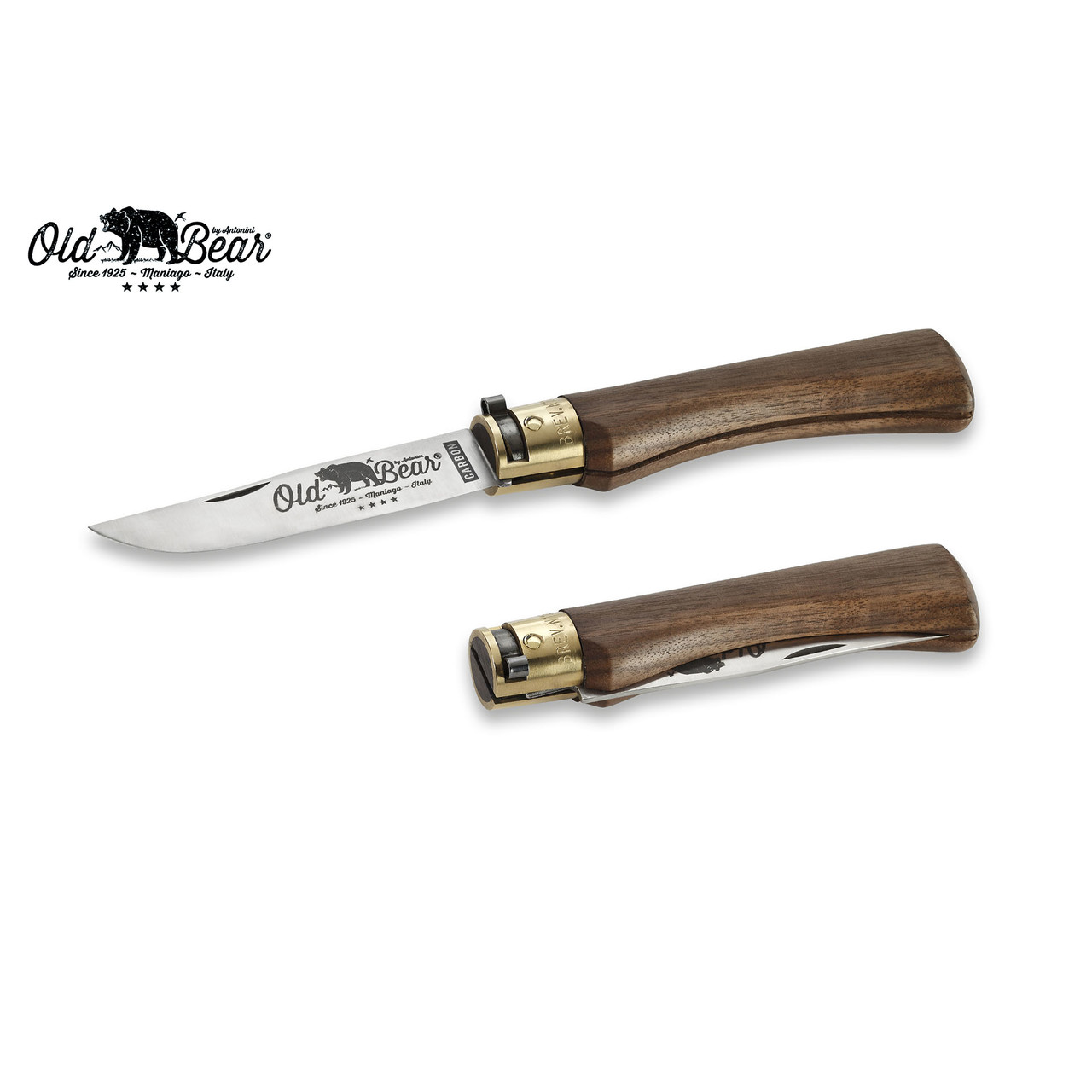 Нож Antonini Old Bear Classical Walnut L 9306/21_LN углеродистая сталь C70 рукоять орех, латунь