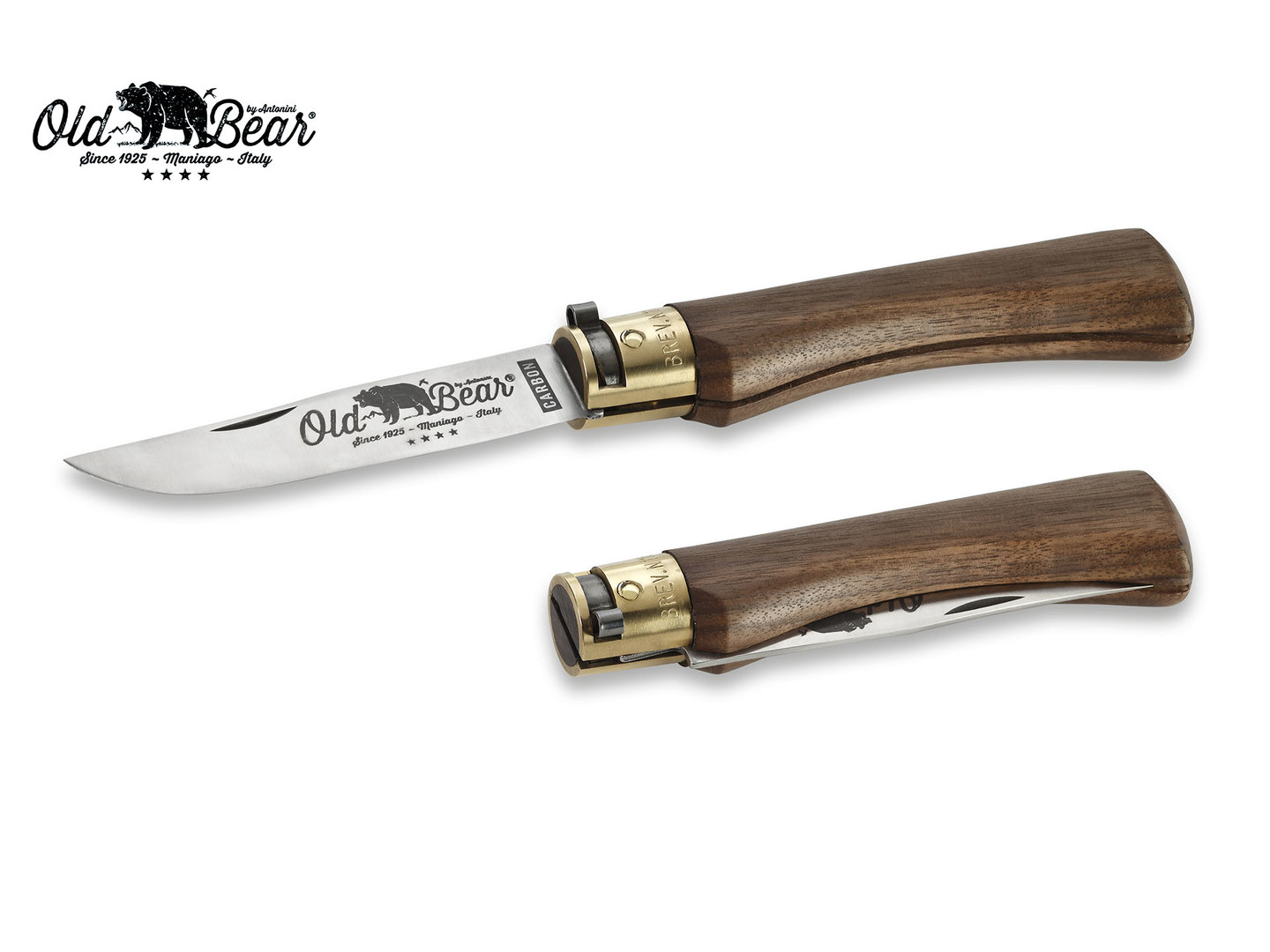 Нож Antonini Old Bear Classical Walnut XL 9306/23_LN углеродистая сталь C70 рукоять орех, латунь