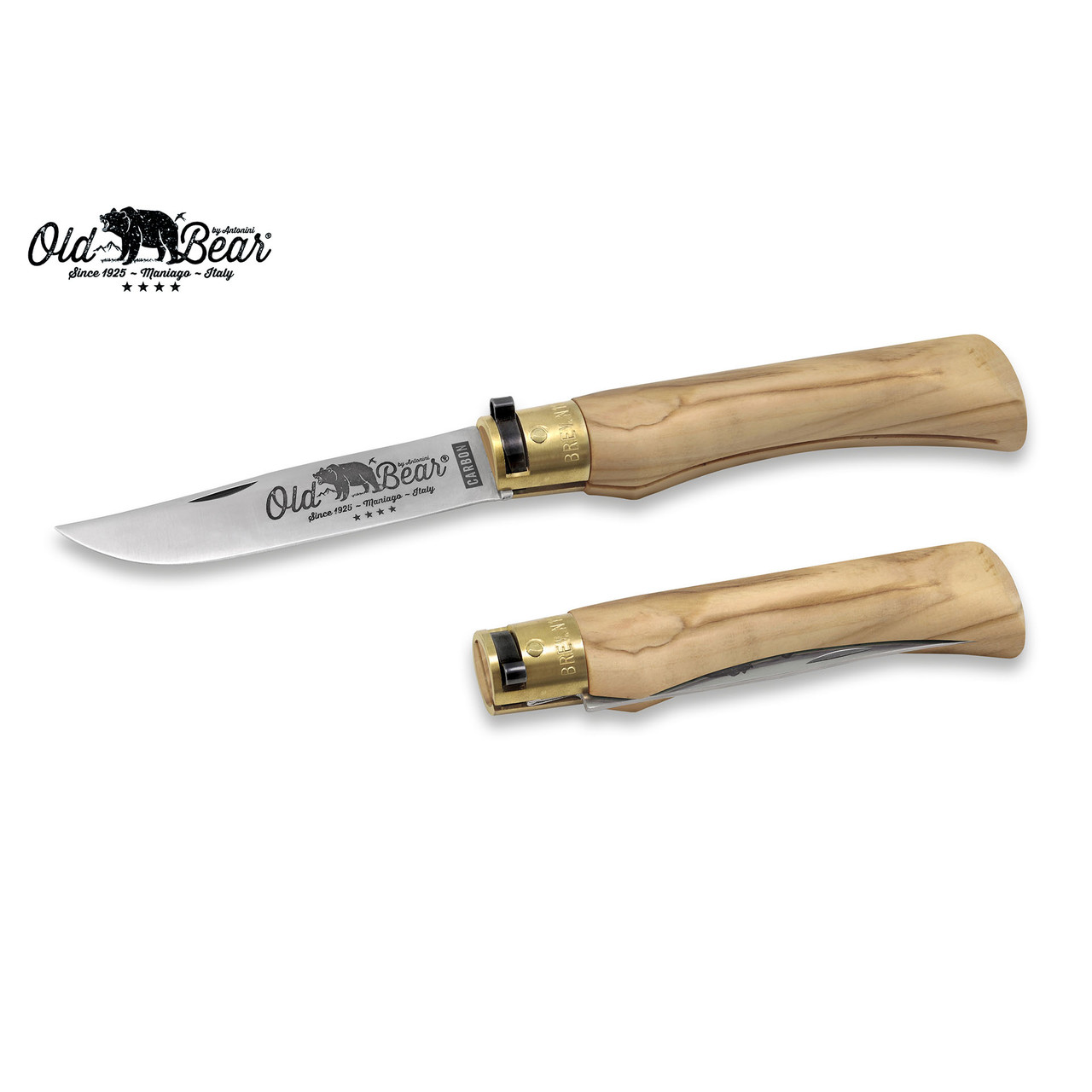Нож Antonini Old Bear Classical Olive XL 9306/23_LU углеродистая сталь C70 рукоять дерево олива, латунь