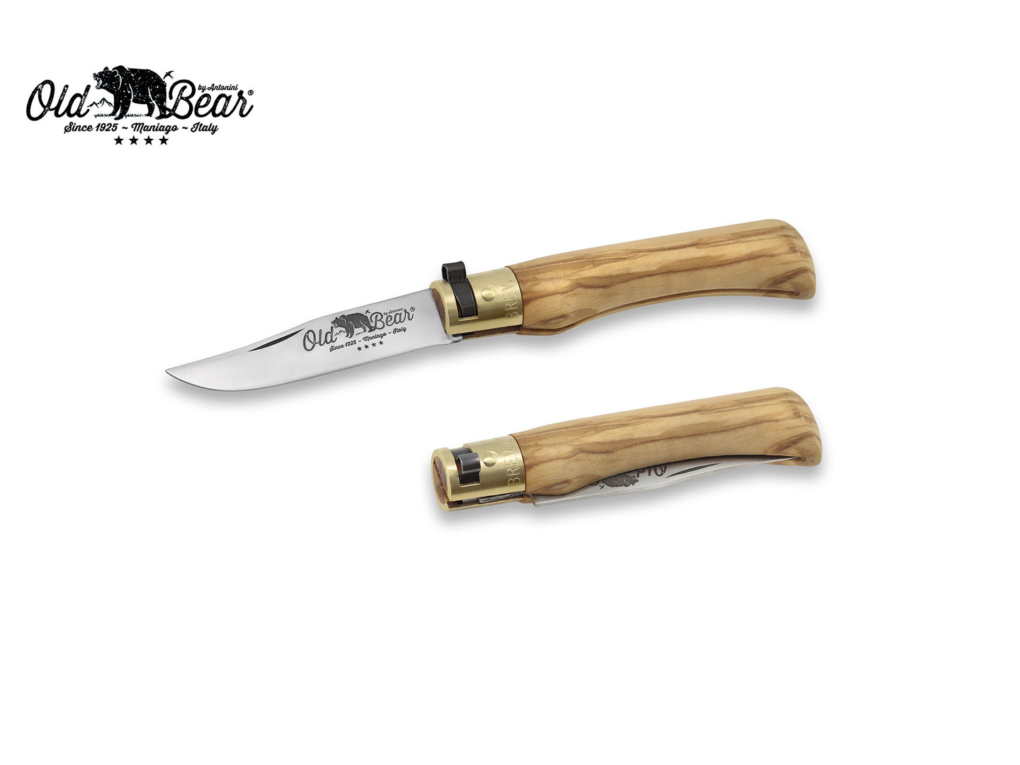 Нож Antonini Old Bear Classical Olive S 9307/17_LU нержавеющая сталь AISI 420 рукоять дерево олива, латунь