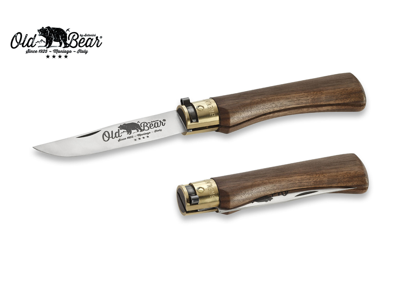 Нож Antonini Old Bear Classical Walnut L 9307/21_LN нержавеющая сталь AISI 420 рукоять орех, латунь