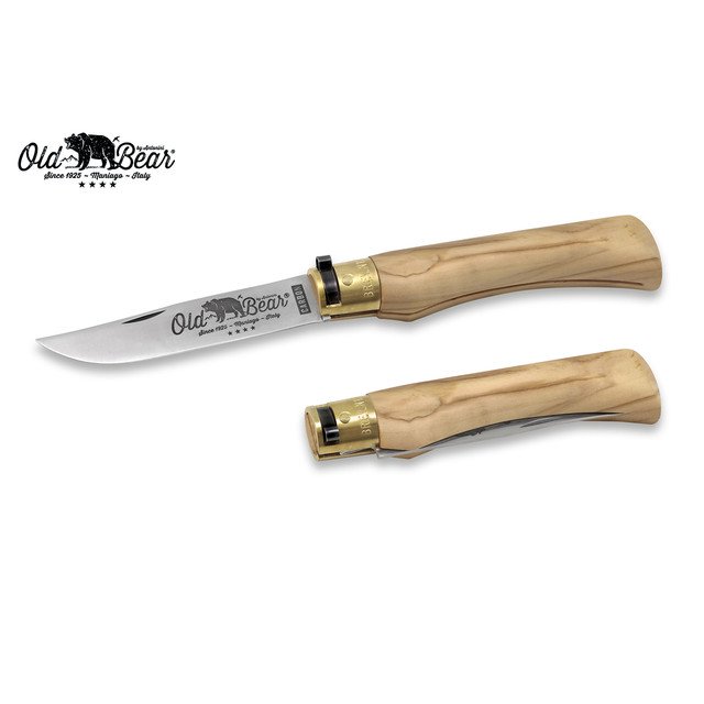 Нож Antonini Old Bear Classical Olive XL 9306/23_LU углеродистая сталь C70 рукоять дерево олива, латунь