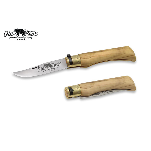 Нож Antonini Old Bear Classical Olive L 9307/21_LU нержавеющая сталь AISI 420 рукоять олива, латунь