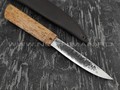 Нож "Якутский-СКД" средний, сталь Х12МФ, кованый дол, рукоять карельская береза (Стальные Бивни)