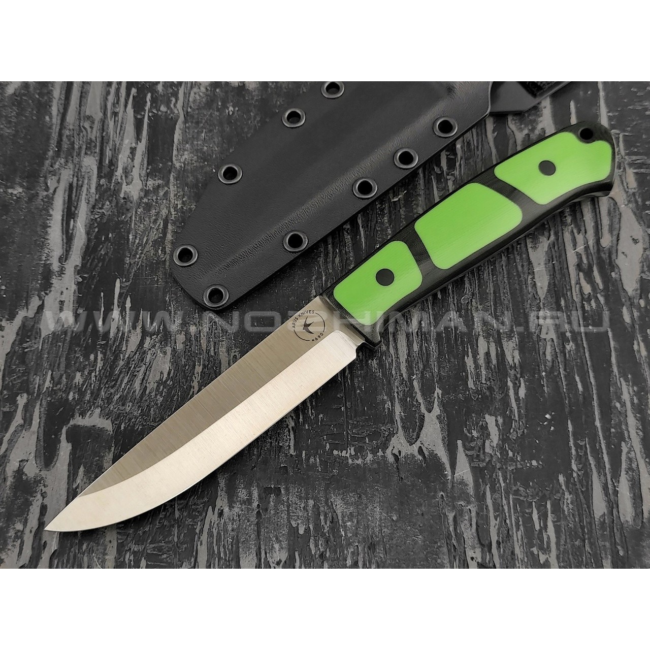 Апус нож Maverick сталь N690, рукоять G10 green, микарта