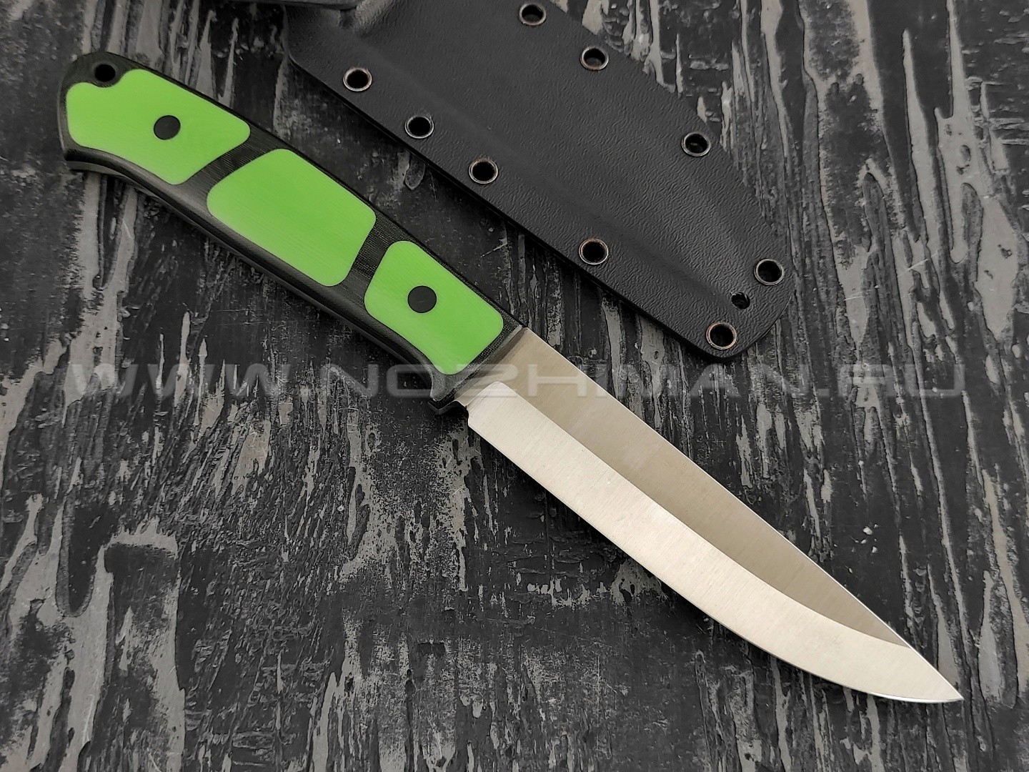 Apus Knives нож Maverick сталь N690, рукоять G10 green, микарта