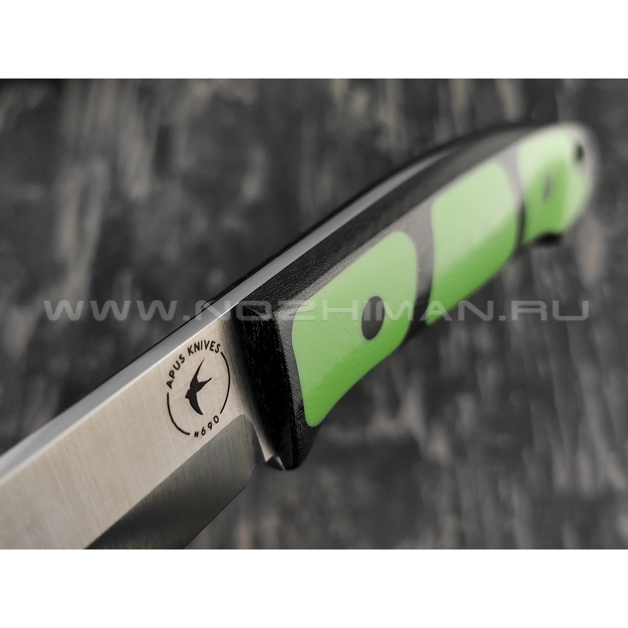 Апус нож Maverick сталь N690, рукоять G10 green, микарта