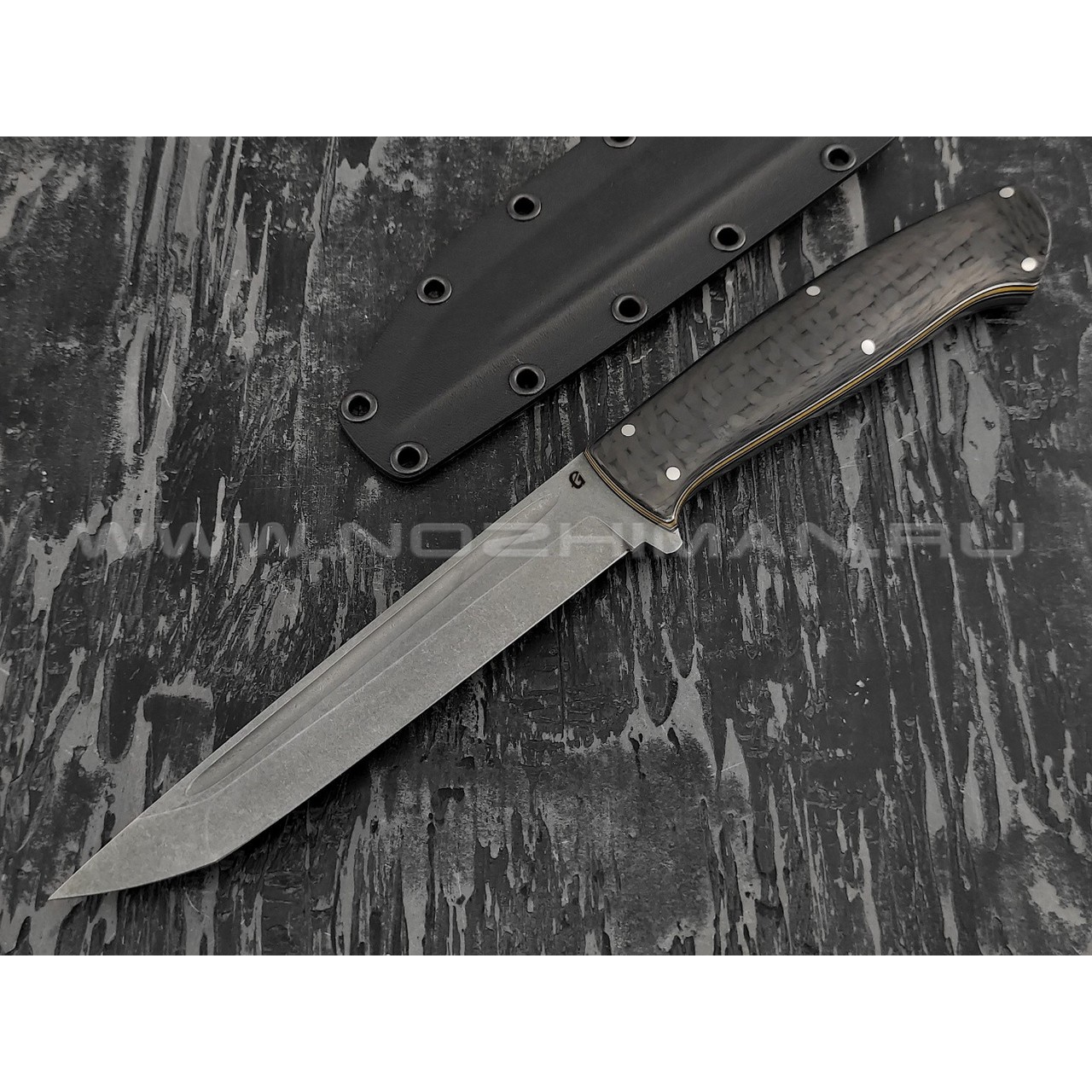 Нож Танто экспериментальный сталь K110, рукоять carbon (Егоров Г. М.)