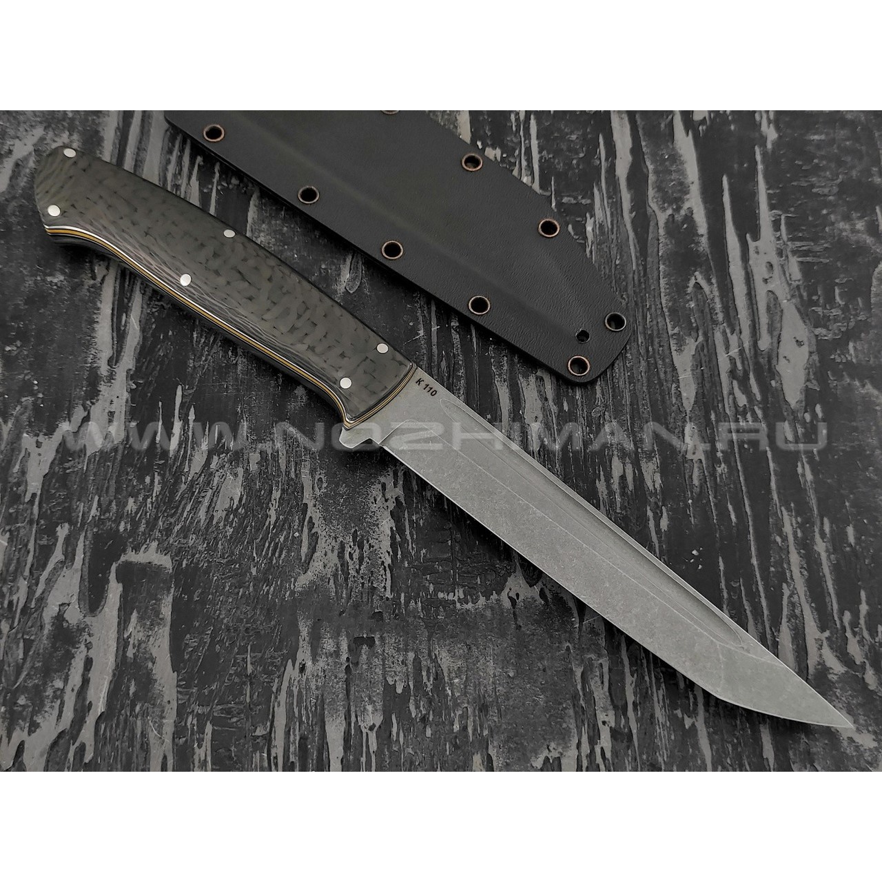 Нож Танто экспериментальный сталь K110, рукоять carbon (Егоров Г. М.)