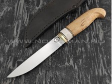 Нож "Финский 9-СО" сталь D2, рукоять карельская береза, рог лося (Стальные Бивни)