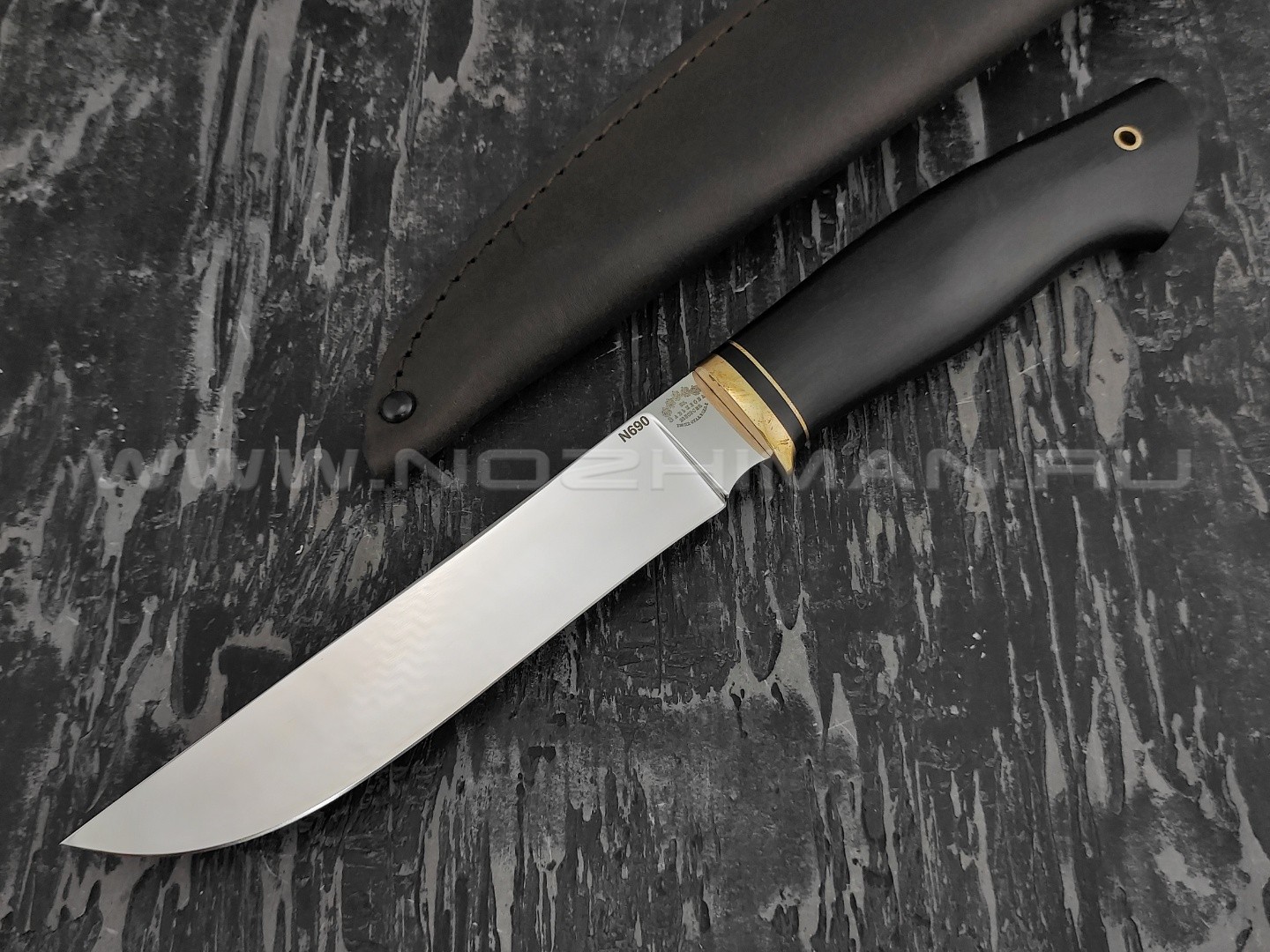 Нож "Тагил" сталь N690, рукоять черный граб (Тов. Завьялова)