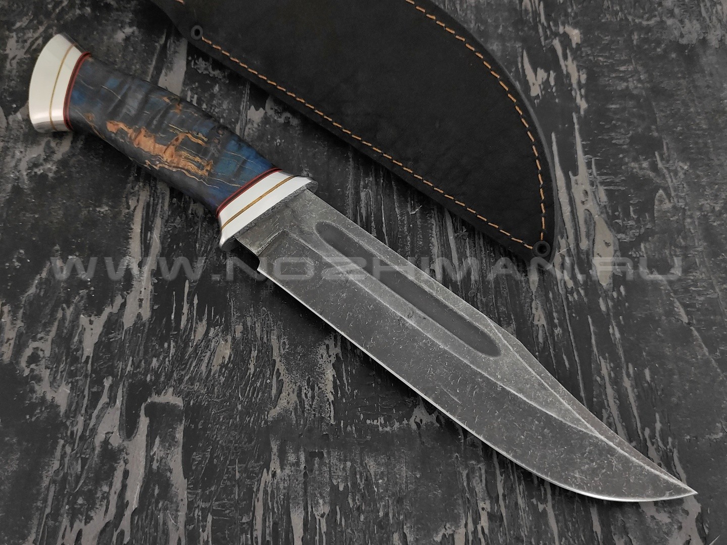 Нож "Пустынный орел" булатная сталь, рукоять карельская береза (Тов. Завьялова)