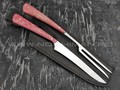 Набор для мяса, нож и вилка сталь N690, рукоять карельская береза (Тов. Завьялова)