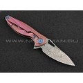 Нож Rike Knife Mini-P Hummingbird pink damasteel, рукоять титан