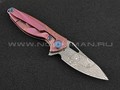 Нож Rike Knife Mini-P Hummingbird pink damasteel, рукоять титан