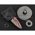 Нож Rike Knife Mini-P Hummingbird pink damasteel, рукоять титан