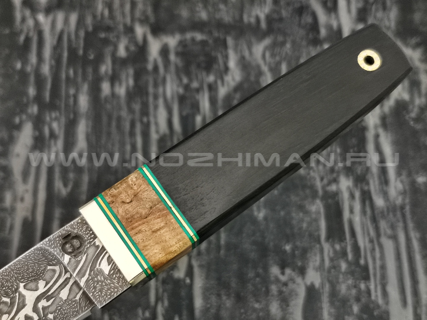 Нож Клык 011Д362 дамасская сталь, рукоять дерево граб (Федотов А.В.)