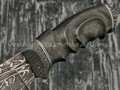 Нож Клык 011Д413 дамасская сталь, рукоять хаотичный карбон, дамаск (Федотов А.В.)