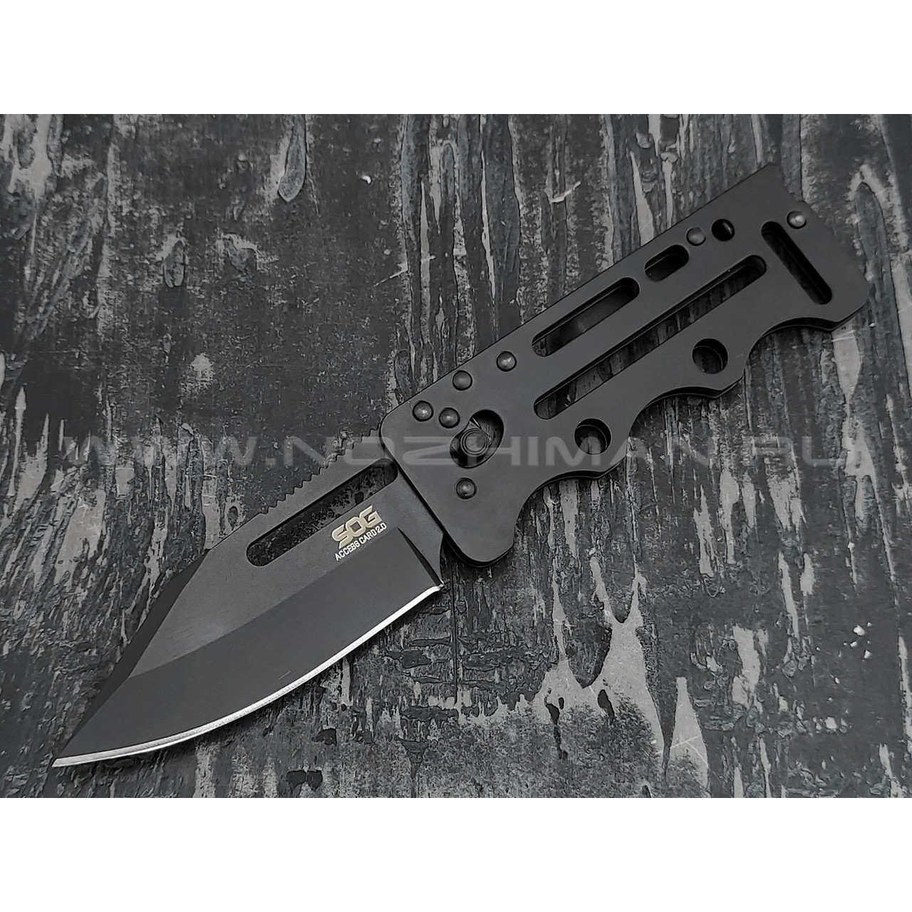 Нож SOG Access Card 2.0 Black Tini SOGAC77 сталь VG-10, рукоять сталь 420J2