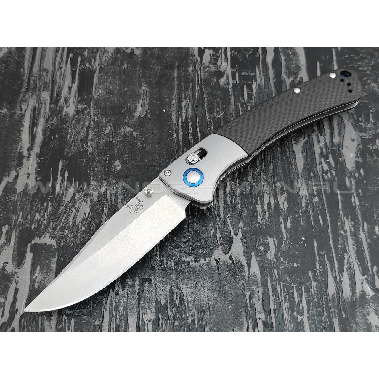 Нож Benchmade CU15080-SS-S90V Custom Crooked River сталь CPM S90V, рукоять карбон