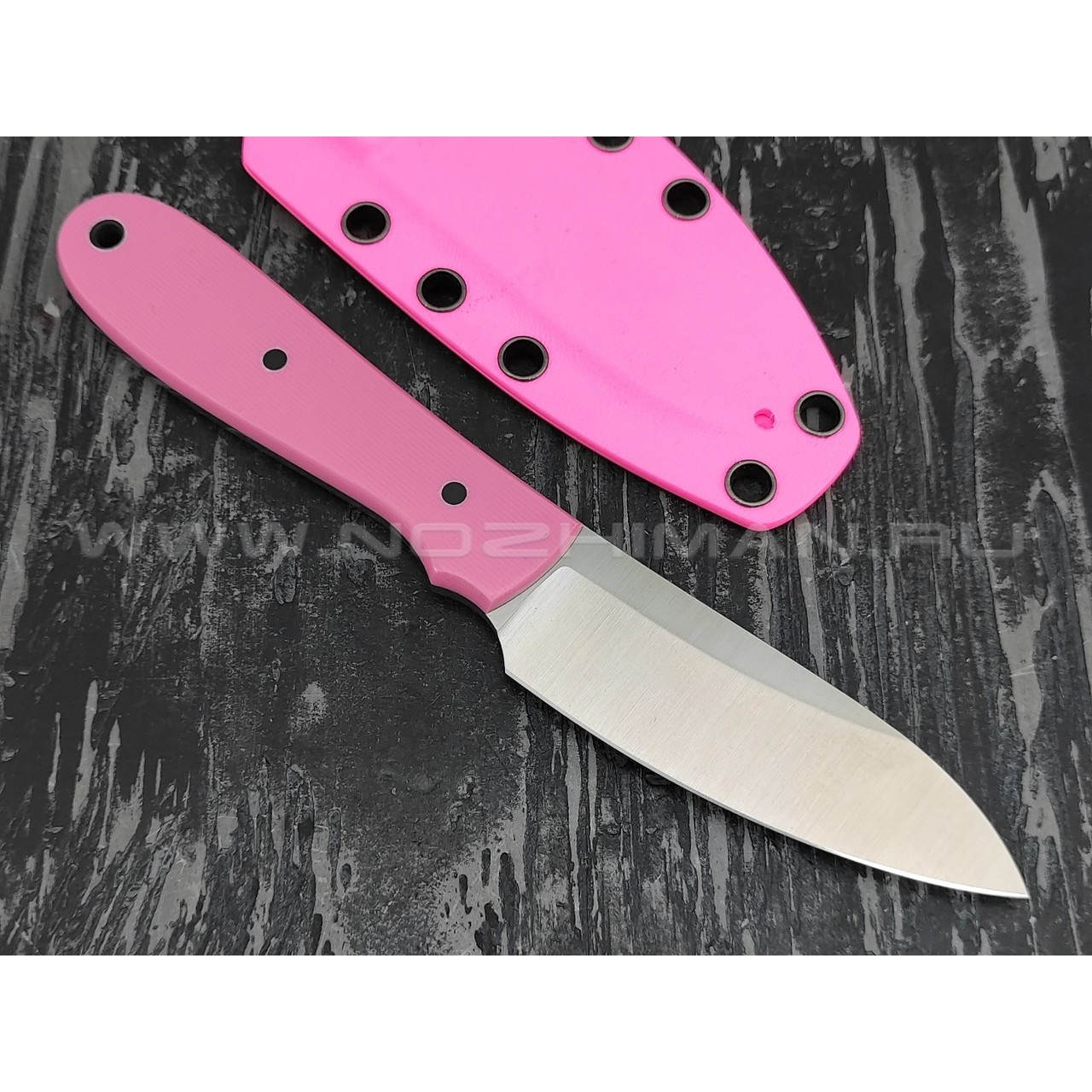 Zh KNIVES нож True сталь N690, рукоять G10 pink, ножны pink