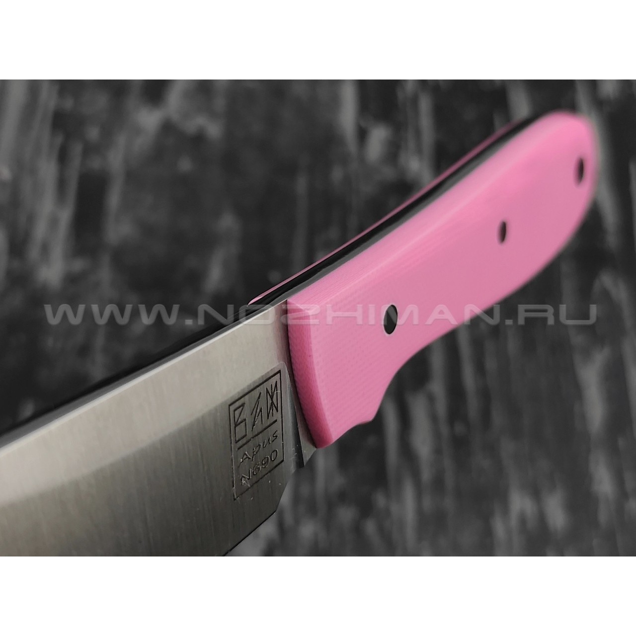 Zh KNIVES нож True сталь N690, рукоять G10 pink, ножны pink