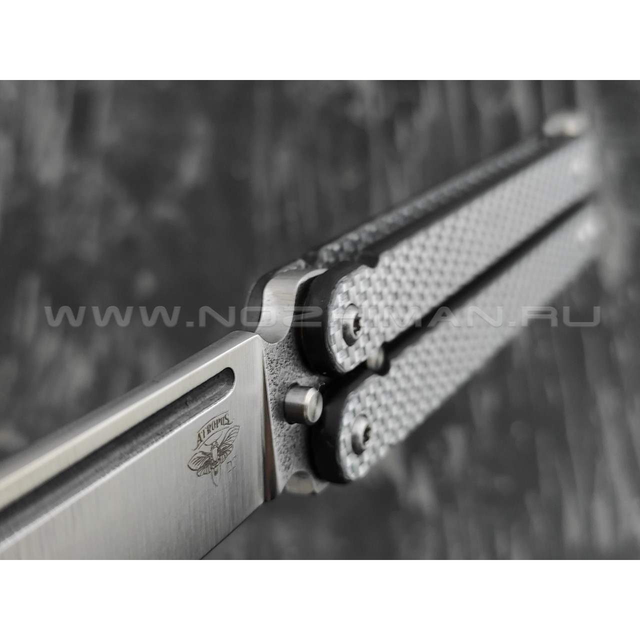Нож Atroposknife Пират лайт сталь D2, рукоять silver twill