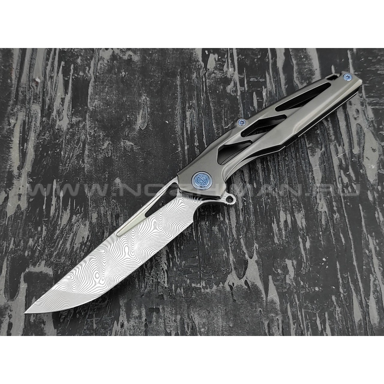 Нож Rike Knife Knight RK11953-1 сталь damasteel, рукоять титан