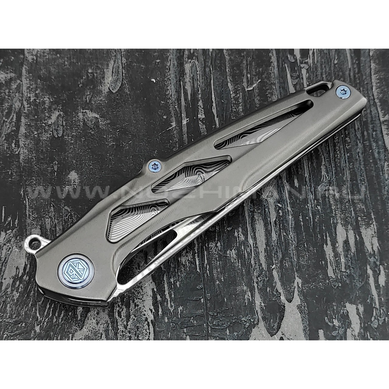 Нож Rike Knife Knight RK11953-1 сталь damasteel, рукоять титан