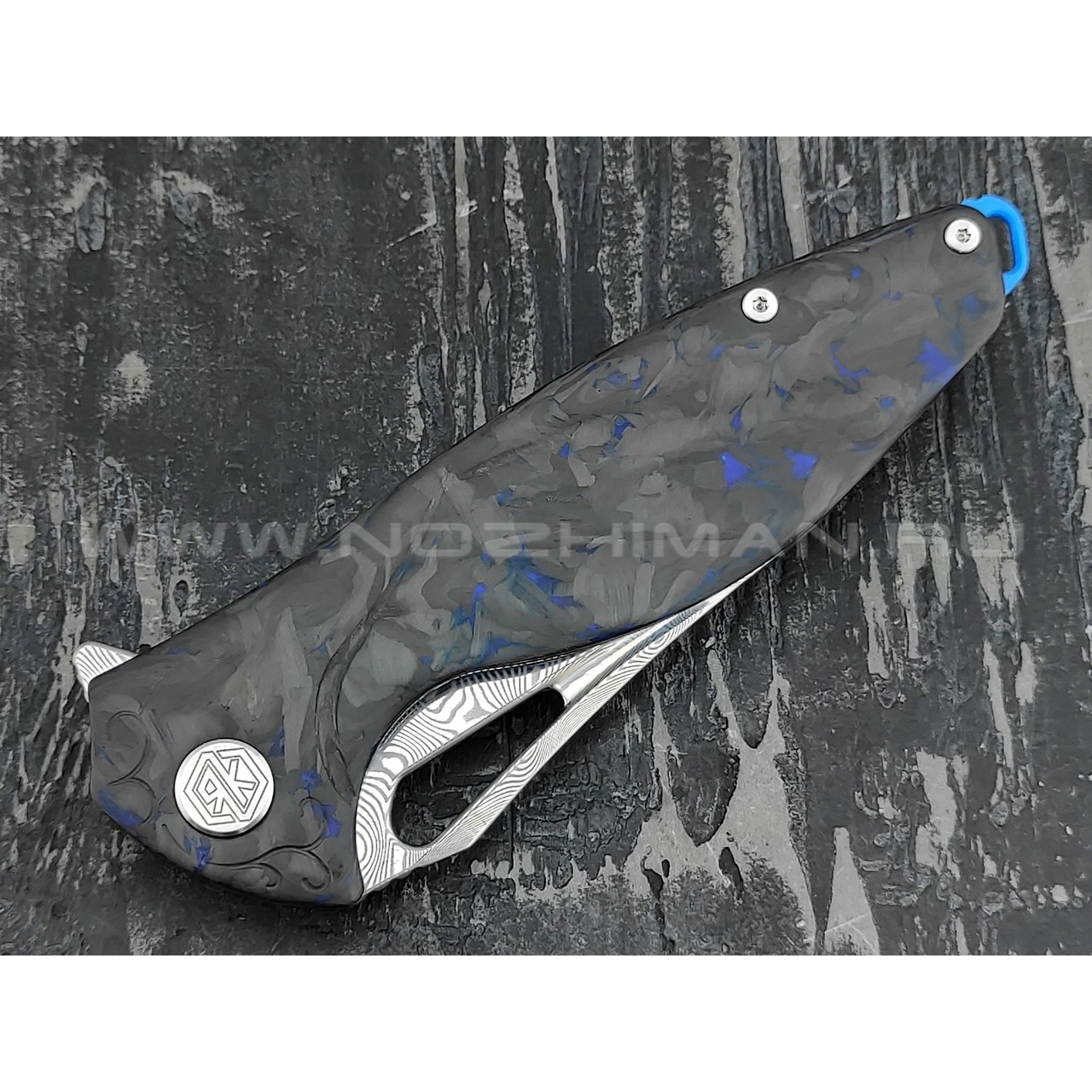 Нож Rike Knife Hummingbird Plus-B/CF RK11532-2 сталь damasteel, рукоять carbon