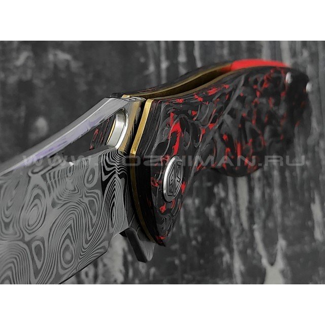 Нож Rike Knife Hummingbird Plus-R/CF RK11532-1 сталь damasteel, рукоять carbon