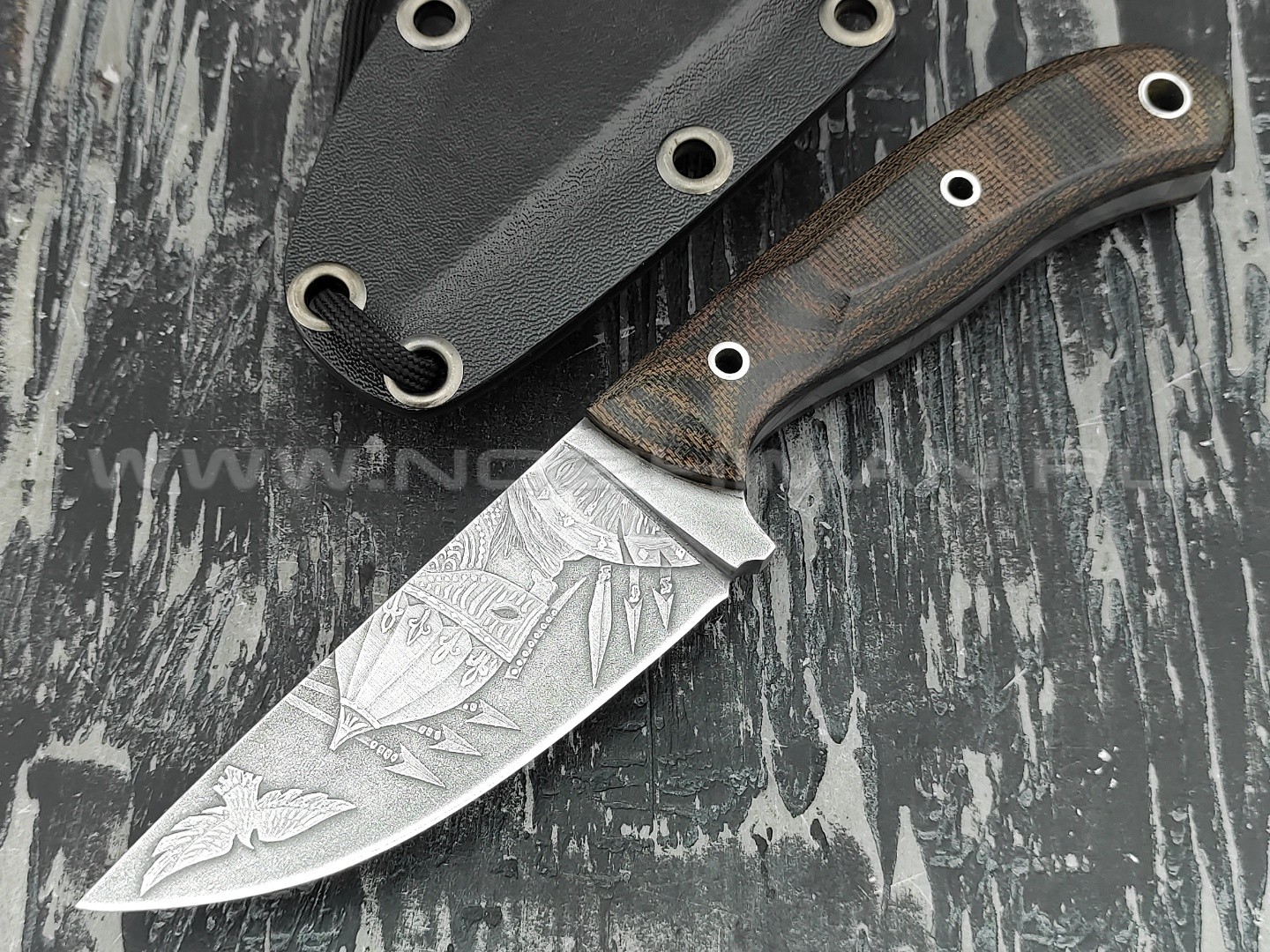 Волчий Век нож "Mark-I" Custom Brutal Edition сталь 1.4116 Krupp 7.5 мм, рукоять микарта