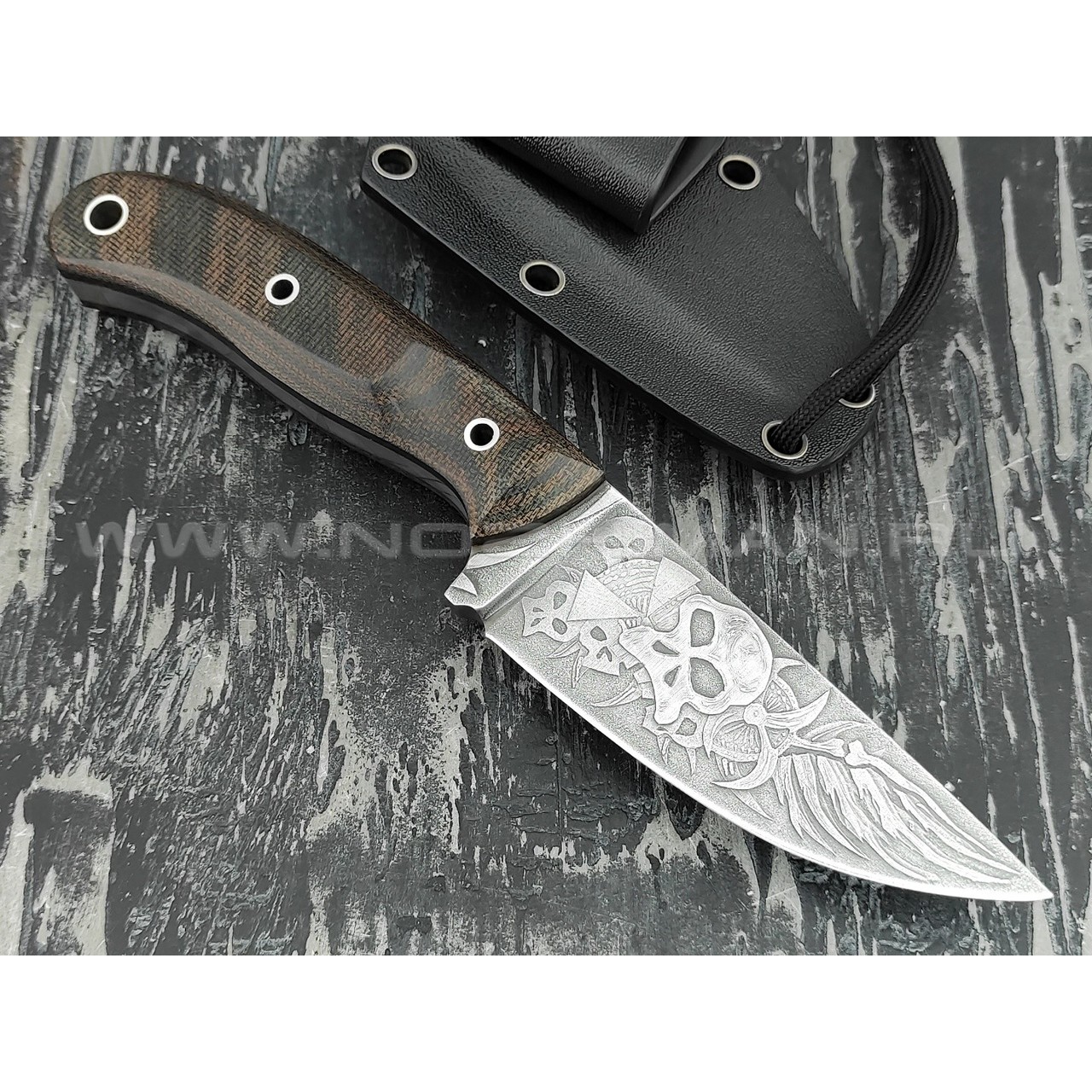 Волчий Век нож "Mark-I" Custom Brutal Edition сталь 1.4116 Krupp 7.5 мм, рукоять микарта