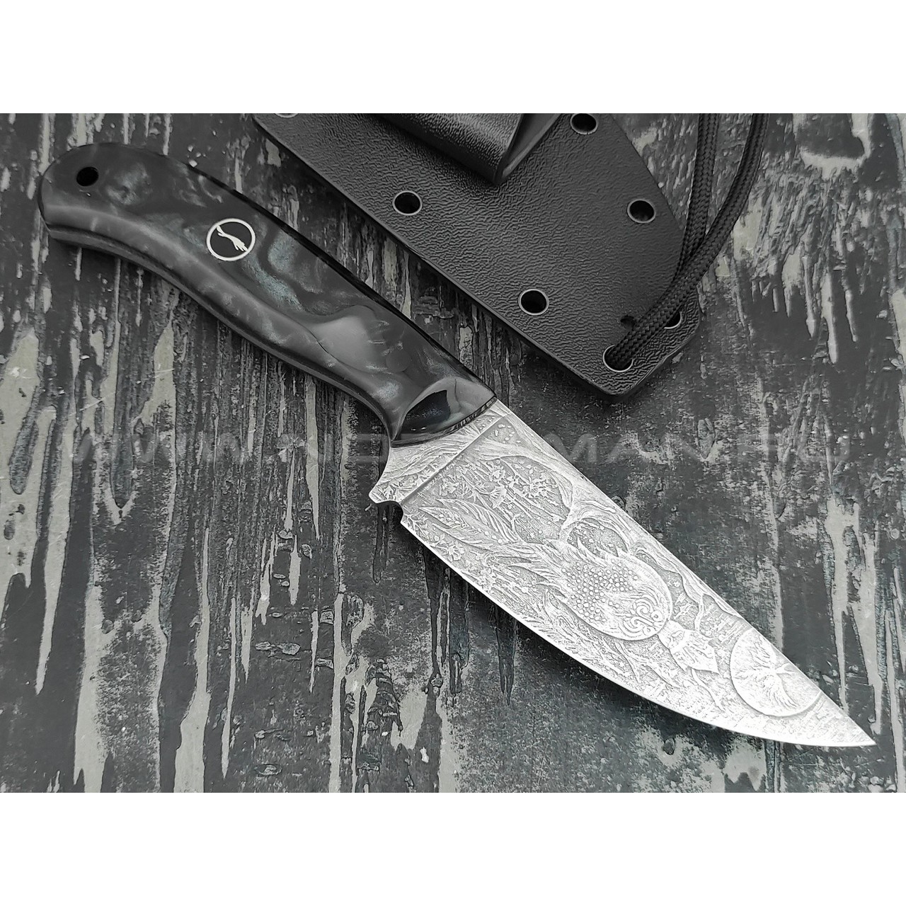 Волчий Век нож "Mark-I" Custom Dark Russian Tales сталь Niolox WA, рукоять композит
