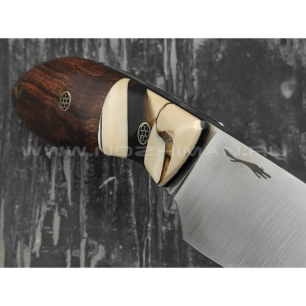 Волчий Век нож "Масичька" сталь CPM S125V WA, рукоять Ironwood, бивень мамонта, пины