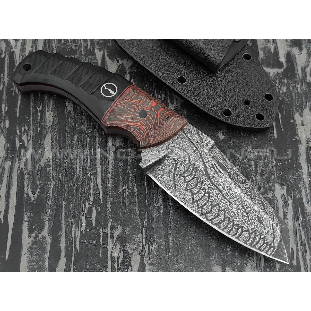 Волчий Век нож "Сквозняк" Brutal Custom Drago Edition сталь PGK WA, рукоять G10, карбон
