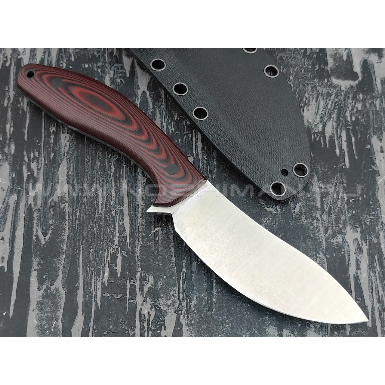 Апус нож Narbus сталь N690, рукоять G10 red & black