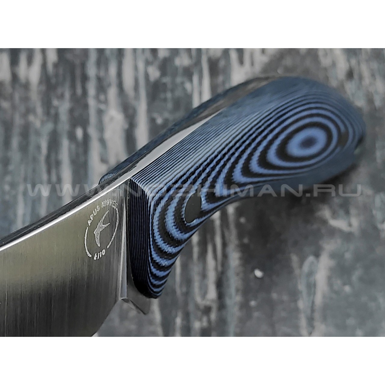 Апус нож Yuhro сталь K110, рукоять G10 black & blue