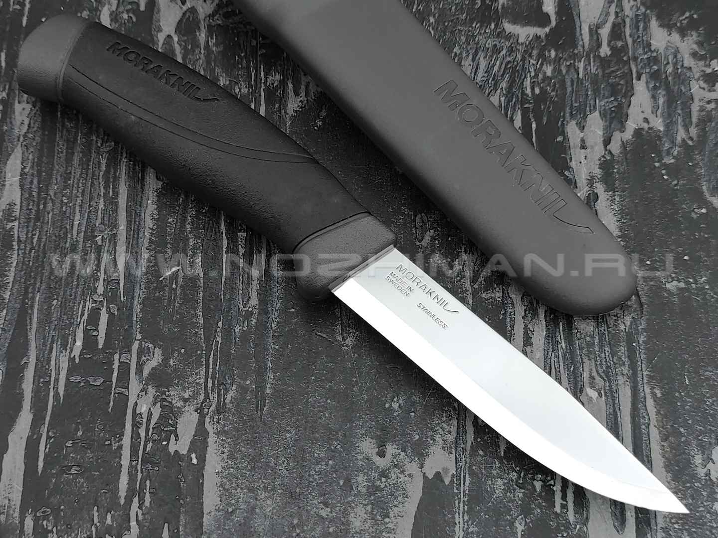 MORAKNIV нож Companion Antracite 13165 сталь inox, рукоять резинопластик