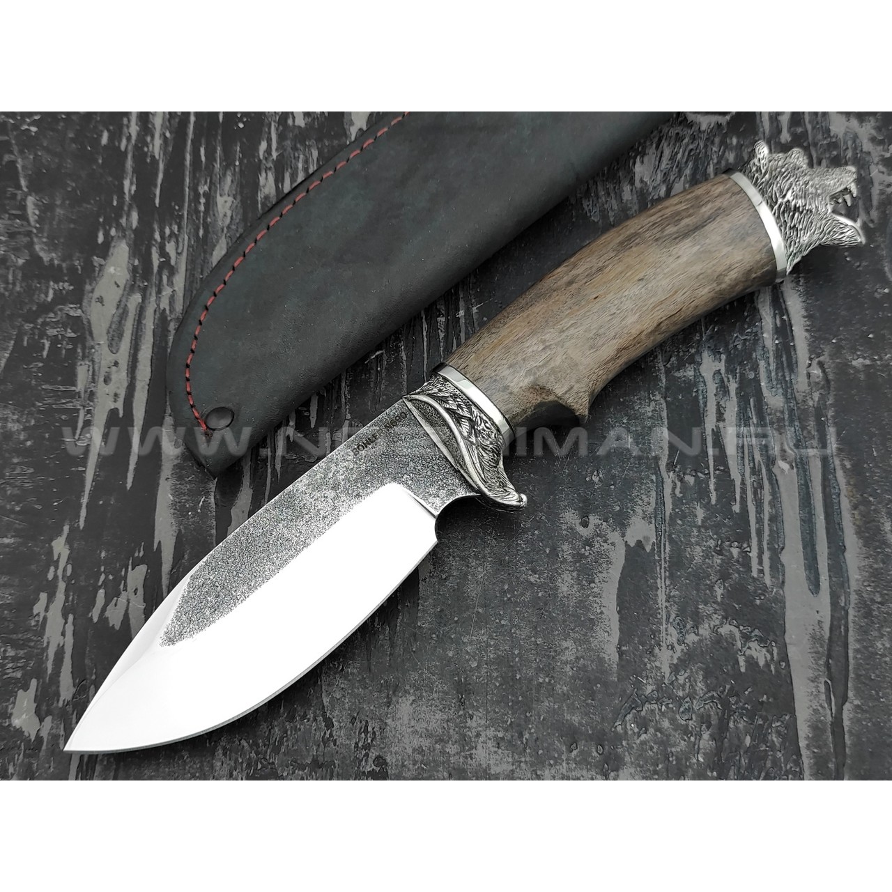 Кузница Коваль нож "Бобер" сталь N690, рукоять стаб. карельская береза