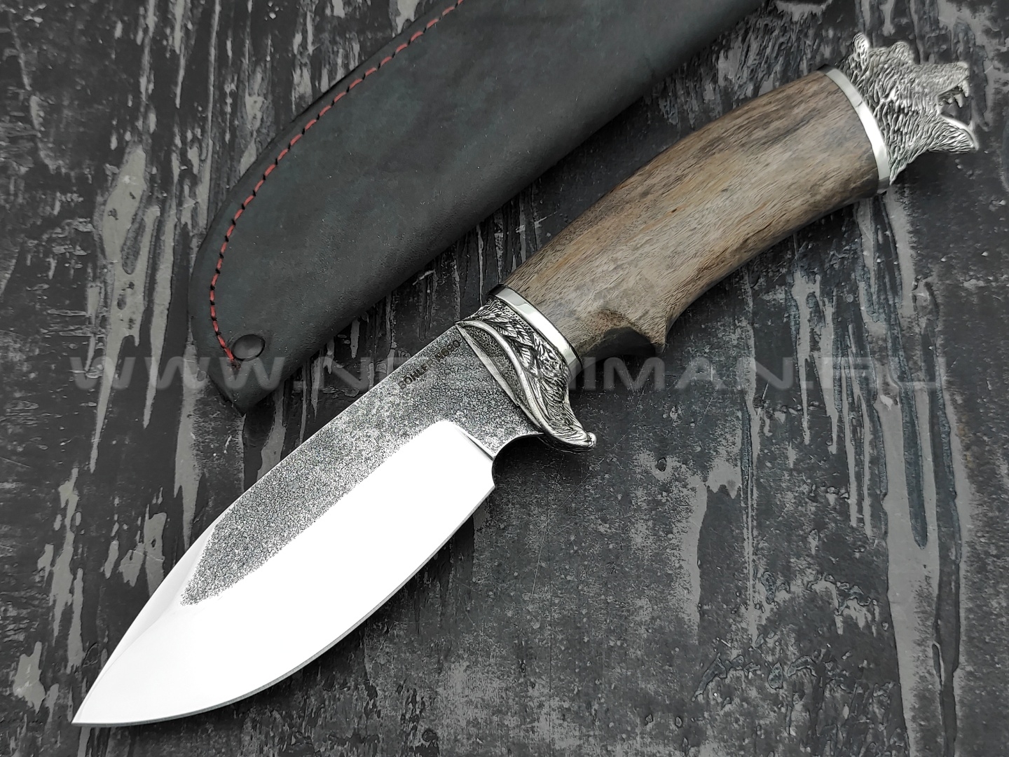 Кузница Коваль нож "Бобер" сталь N690, рукоять стаб. карельская береза