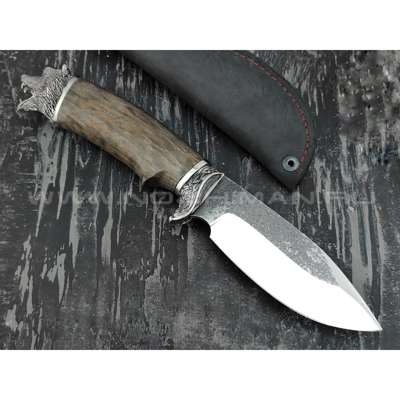 Кузница Коваль нож "Бобер" сталь N690, рукоять стаб. карельская береза