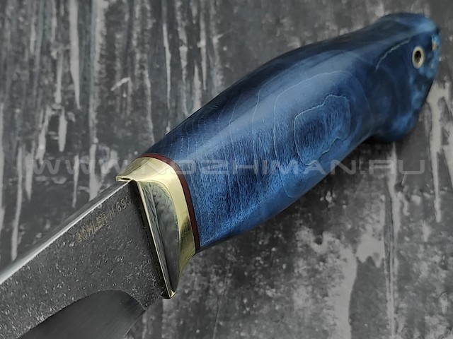 Кузница Коваль нож "Акула" сталь N690, рукоять стаб. карельская береза